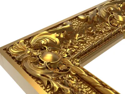 Carved Picture Frame 3D model 4