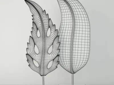 Albesia Wood Leaf Decoration 3D model