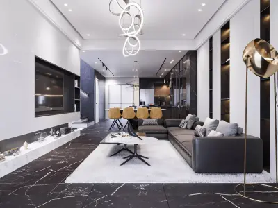 Modern villa Guest Home decoration 3D model