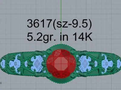 Round Cut Ring 3617 3D print model