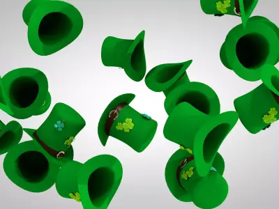 St Patricks Top Hat 3D Model 3D model