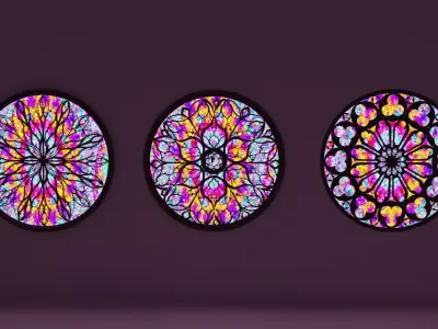 Gothic Rosette Window Low-poly 3D model
