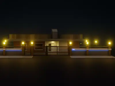 Modern Luxury Bungalow  Architectural 3d Model Game Ready 3D model
