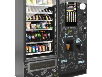 Rosso TO GO coffee machine with additional Foodbox 3D model