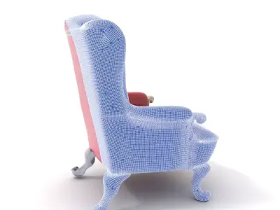 Elegant Velvet Armchair model pack Low-poly 3D model