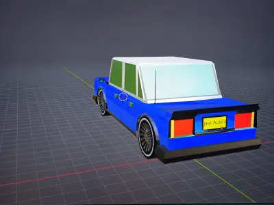 stylized low poly sedan Low-poly 3D model