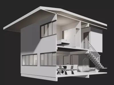 House in section cut 25-58 3D model