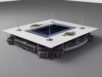 Modern Football Stadium Architecture 3D Model Low-poly 3D model