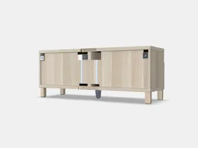 BESTA TV bench with drawers 12 Low-poly 3D model
