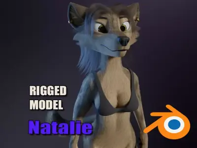 Natalie Anthro Wolf 3D model