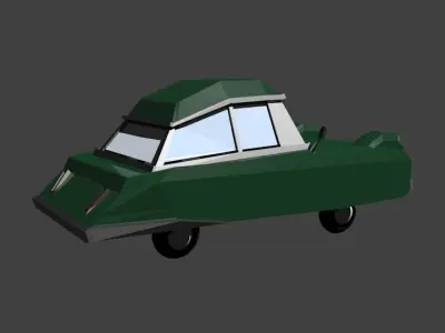 Cartoon Porsche 911 lowpoly Low-poly 3D model