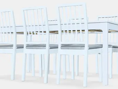 EKEDALEN - EKEDALEN Table and 6 chairs 1 Low-poly 3D model