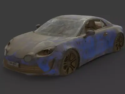 Abandoned Car - Renault Alpine Low-poly 3D model