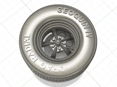 Torq Thrust Wheels with Tires and Brakes for 3D Print 3D print model