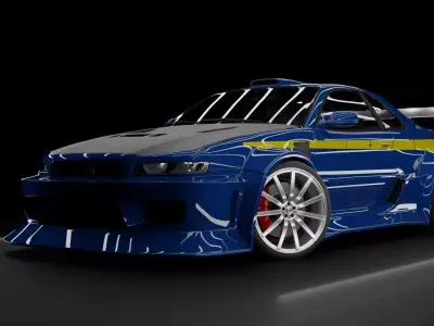 Nissan Skyline R34 NFSU2 Rigged 3D model