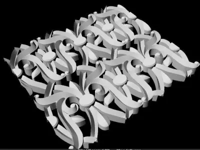 Central decor ornament for furniture 3D model 289