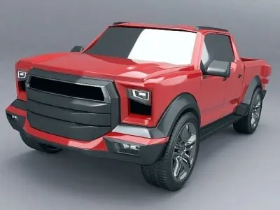 Pickup truck concept restyled 3D model