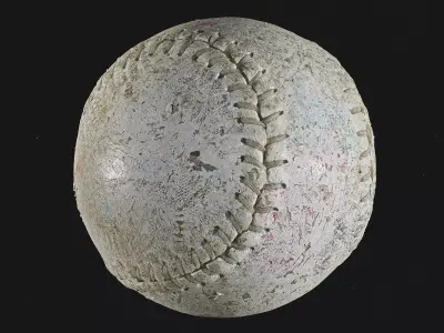 Baseball based on scan Low-poly 3D model