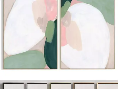 Plaster Two Photo Frame 370 Low-poly 3D model