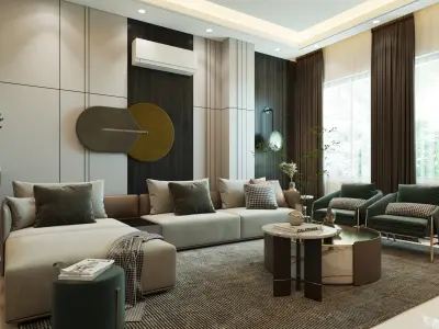 Luxury Modern Living room 01 3D model
