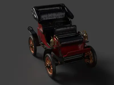 Vintage buggy  car figure  Low-poly 3D model