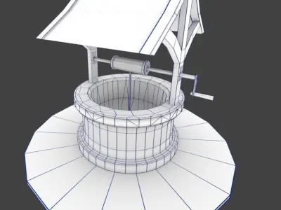 Old Well Low Polygon Free low-poly 3D model