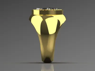 Man diamond ring with cross design 3D print model