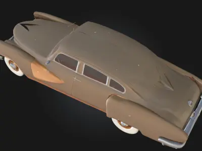Golden Classic  Vintage Luxury Car Model for Retro 3D model