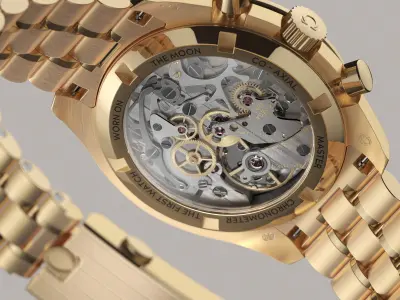 Omega Speedmaster Moonwatch Professional - Gold on Moonshine -  3D model