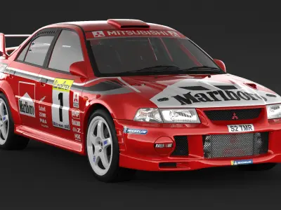 Mitsubishi Lancer Evolution 6 Rally Car 3D model