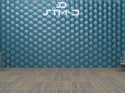 STM-D hexagon wall parametric model 270 Low-poly 3D model