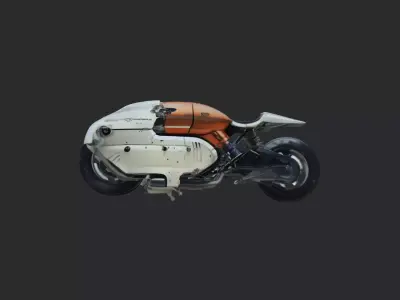 Futuristic Cyberpunk Motorcycle 3D model