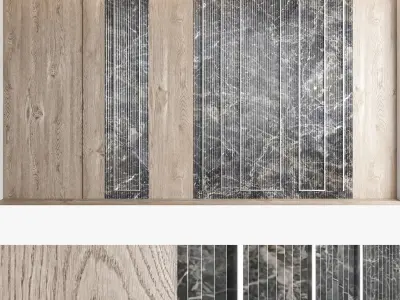 Decorative wall panel set 67 3D model