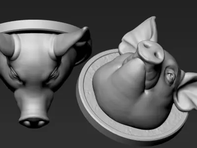 Pig Head 3D print model