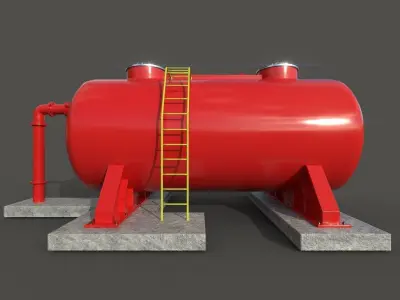 Oil tank Low-poly 3D model