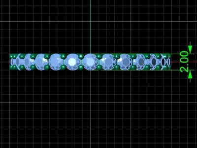 U Shaped Eternity Ring 2mm stone size swiss 8 and EU48 3D print model