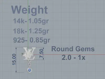 Louis Vuitton Earrings  3D print model