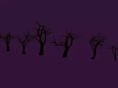 Haunted Halloween Tree Model Pack Low-poly 3D model