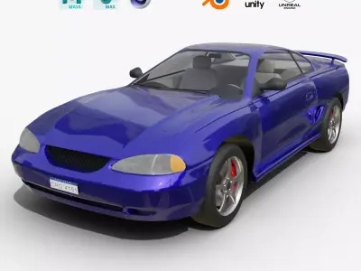 Sport Coupe Car Realistic and Game Ready Asset 3D model