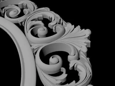 carved mirror 3D model 2