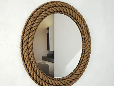 Round Nautical Rope Wall Mirror 3D model