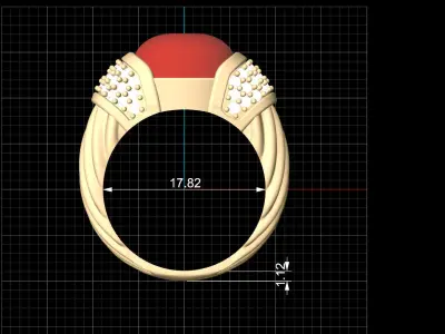 Lux ring silver gold sterling printable jewelry 3D model 3D print model 8