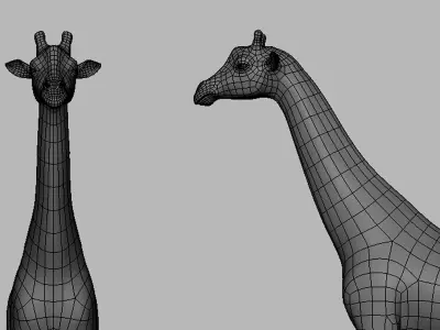 Giraffe Basemesh Low-poly 3D model