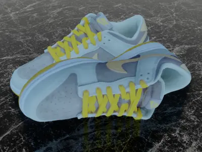 NIKE DUNK DUSTY OLIVE 3D SHOES 3D model