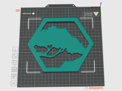 Wall art hexagon bonsai tree  3D print model