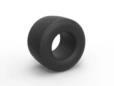 Dirt Sprint racing tire 8 Scale 1 to 25 3D print model