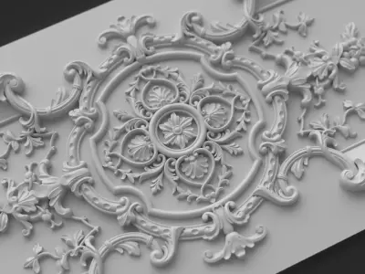 CNC model Wall Panel Sculpted Ornament 3D print model