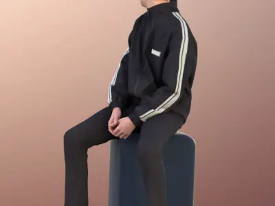 Bobby 11093 - Boy Sitting With Sports Clothing  Low-poly 3D model