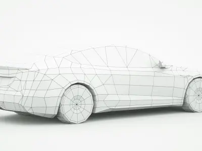 Tesla Model S Plaid 2024 red Low-poly 3D model