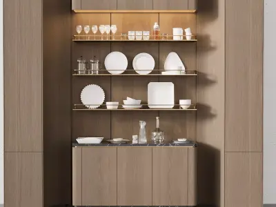 CUPBOARD WITH DISHES NO1 A 3D model